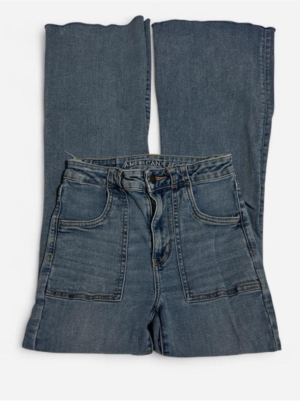 American Eagle Outfitters Women's Blue Wide Leg Jeans